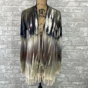 Brightly Twisted Hand Dye Fringe Cardigan